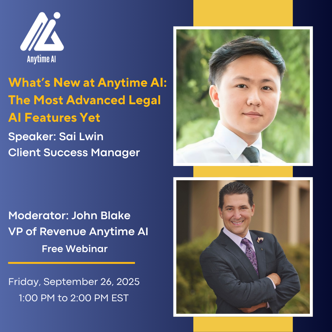 What’s New at Anytime AI: The Most Advanced Legal AI Features Yet