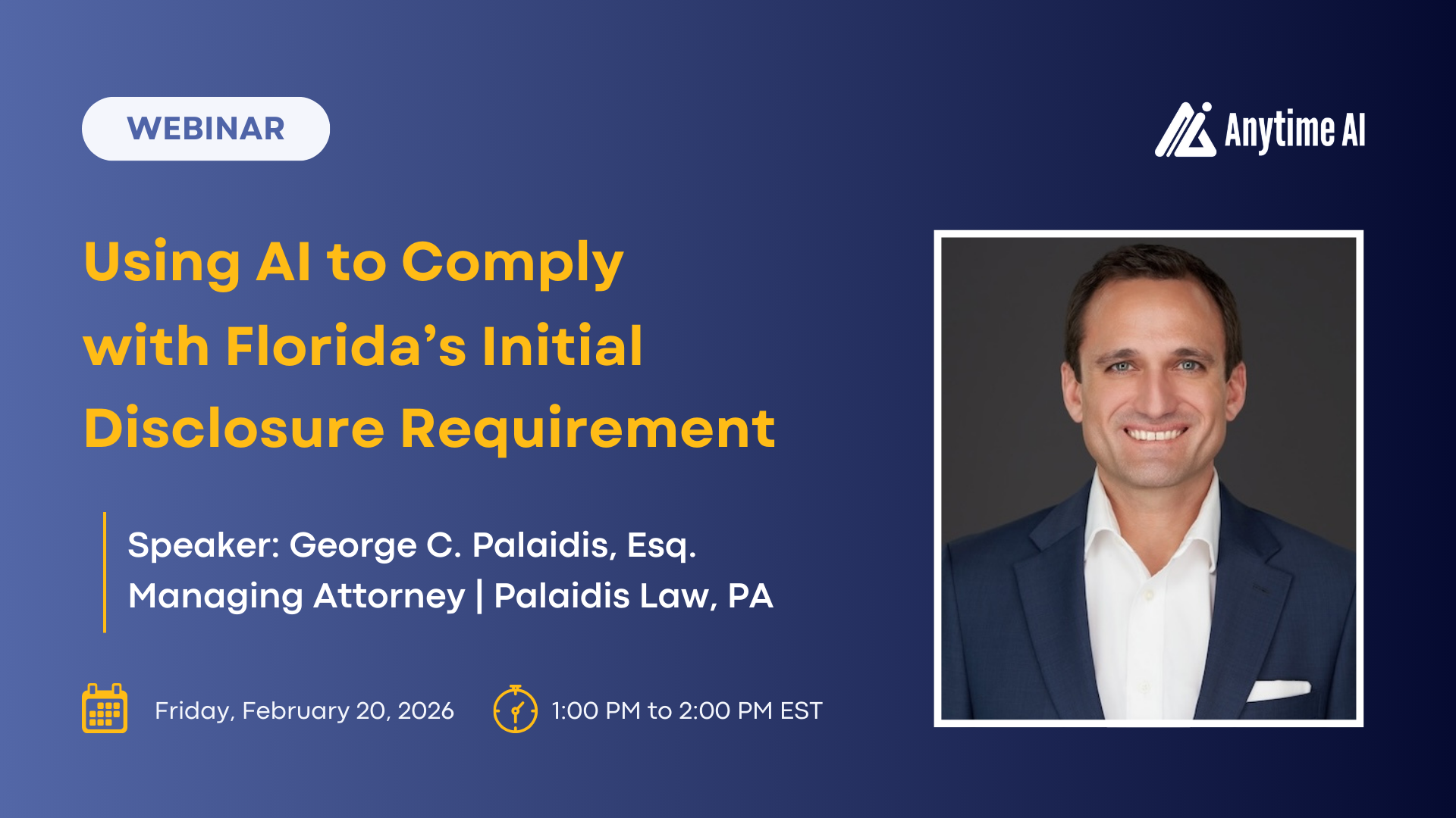 George C. Palaidis, Esq. Webinar